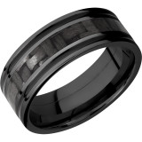 Lashbrook Black Zirconium 8mm Men's Wedding Band - ZC8F1321_CFA+POLISH photo