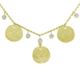 Meira T 14k Yellow Gold Asymmetrical Disc Necklace photo