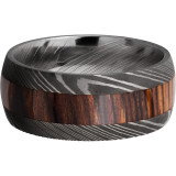 Lashbrook Black & White Damascus Steel Hardwood 9mm Men's Wedding Band - D9D14_NATCOCO+ACID photo3