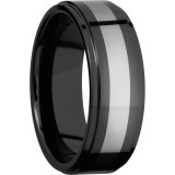 Lashbrook Black & White Tungsten 8mm Men's Wedding Band - CT08RC048+POLISH photo2