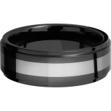 Lashbrook Black & White Tungsten 8mm Men's Wedding Band - CT08RC048+POLISH photo3