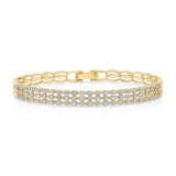 Uneek Fairfax Three-Row Stack-Illusion Diamond Bangle Bracelet - LVBAW2149Y photo