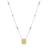 Uneek Radiant Fancy Yellow Diamond Pendant - PN007U photo