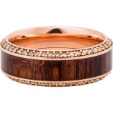 Lashbrook 14k Rose Gold Hardwood 8.5mm Men's Wedding Band - 14KRHW8.5HB14.5_NATCOCOBETERNITYCHOCDIA.01BEAD+POLISH photo3