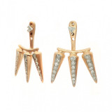 Meira T Rose Gold and Diamond Spike Earrings photo