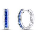 Uneek Blue Sapphire Diamond Earrings - LVEMI1428S photo