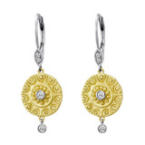 Meira T White Gold Coin Diamond Earrings photo