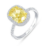 Uneek Signature Fancy Yellow Diamond Engagement Ring - R076CUFY photo