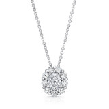 Uneek Oval Diamond Pendant with Scallop-Inspired Shared Prong Round Diamond Halo - LVN1015SOV photo