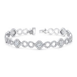 Uneek Round Diamond Bracelet with Infinity-Style Pave Links - LBR120 photo