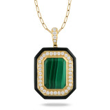 Doves Verde 18k Yellow Gold Gemstone Pendant - P9132BOMC photo