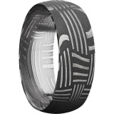 Lashbrook Black & White Damascus Steel 8mm Men's Wedding Band - D8DBASKETWEAVE+ACID photo2