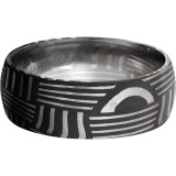 Lashbrook Black & White Damascus Steel 8mm Men's Wedding Band - D8DBASKETWEAVE+ACID photo3