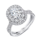 Uneek Oval Diamond Engagement Ring with Mixed Double Halo and Pave Double Shank - LVS1002DOV-7.5X5.5OV photo