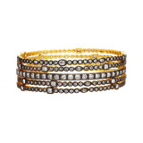 Freida Rothman Alternating Stone Radiance Bangle Stack - YRZB080038B-1 photo