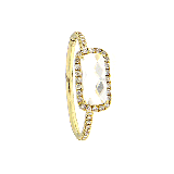 Meira T 14k Yellow Gold Rectangle Diamond and Topaz Ring photo