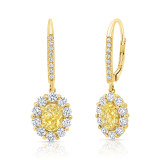 Uneek Signature Oval Fancy Yellow Diamond Earrings - LVE1015FYOV photo