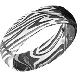 Lashbrook Black & White Damascus Steel 7mm Men's Wedding Band - D7DBSUNSET+ACID photo