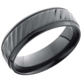 Lashbrook Black Zirconium 7mm Men's Wedding Band - Z7B2UMILSTRIPES+POLISH photo