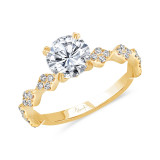 Uneek Us Collection Round Diamond Engagement Ring with Diamond-Shaped Cluster Accents - SWUS122Y-6.5RD photo