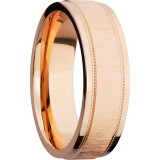 Lashbrook 14k Rose Gold 7mm Men's Wedding Band - 14KR7FGEW2UMIL-P+CROSS+SATIN_POLISH photo2