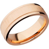 Lashbrook 14k Rose Gold 7mm Men's Wedding Band - 14KR7FGEW2UMIL-P+CROSS+SATIN_POLISH photo