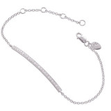 Meira T 14k White Gold Diamond Bar Chain Bracelet photo