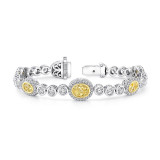 Uneek Mixed-Size Oval Yellow Diamond Bracelet with Round Colorless Diamond Bezels - LBR180 photo