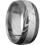 Lashbrook Black & White Damascus Steel Meteorite 9mm Men's Wedding Band - D9D14_METEORITE+ACID photo2