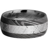 Lashbrook Black & White Damascus Steel Meteorite 9mm Men's Wedding Band - D9D14_METEORITE+ACID photo3