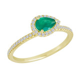 Meira T Yellow Gold and Emerald Teardrop Ring photo