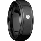 Lashbrook Black Zirconium 8mm Men's Wedding Band - Z8REFDIA.07F+ANGLE+SATIN_POLISH photo2