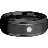 Lashbrook Black Zirconium 8mm Men's Wedding Band - Z8REFDIA.07F+ANGLE+SATIN_POLISH photo3