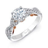 Uneek Paradiso Round Diamond Engagement Ring with Pave Infinty/Crisscross Shank - A102WR-6.5RD photo