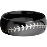 Lashbrook Black Zirconium 8mm Men's Wedding Band - Z8D_BASEBALL+POLISH photo3