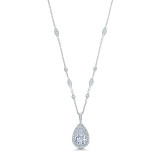 Uneek Double Halo Pear-Shaped Diamond Pendant with Filigree and Bezel Accent Chain - LVN694DPS photo