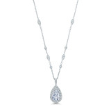 Uneek Double Halo Pear-Shaped Diamond Pendant with Filigree and Bezel Accent Chain - LVN694DPS photo
