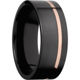 Lashbrook Black & Rose Zirconium 8mm Men's Wedding Band - Z8F11OC_14KR+MACHINE+FINISH photo2