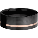 Lashbrook Black & Rose Zirconium 8mm Men's Wedding Band - Z8F11OC_14KR+MACHINE+FINISH photo3