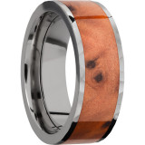 Lashbrook Titanium Hardwood 8mm Men's Wedding Band - HW8F16_THUYABURL+HAMMER+POLISH photo2