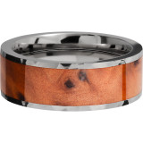 Lashbrook Titanium Hardwood 8mm Men's Wedding Band - HW8F16_THUYABURL+HAMMER+POLISH photo3