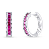 Uneek Ruby Diamond Earrings - LVEMI1428R photo