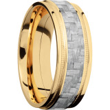 Lashbrook 14k Yellow Gold 8mm Men's Wedding Band - 14KYC8FGEW2UMIL14_SILVERCF+POLISH photo2