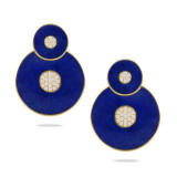 Doves Royal Lapis 18k Yellow Gold Gemstone Earrings - E9859LP photo