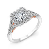 Uneek Cancelli Princess-Cut Diamond Halo Engagement Ring with Pave Split Shank - A104WR-5.5PC photo
