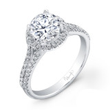 Uneek Round Diamond Halo Engagement Ring with Split Upper Shank - USM022RD-6.5RD photo