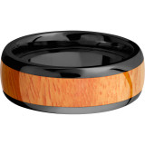 Lashbrook Black Zirconium Hardwood 8mm Men's Wedding Band - ZHW8D15_OSAGEORANGE+POLISH photo3