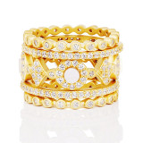 Freida Rothman Signature 5-Stack Ring - YZR090064B-MOP-8 photo