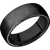 Lashbrook Black & White Zirconium 8mm Men's Wedding Band - Z8DSIDEBRAID_SS+DISTRESSED photo