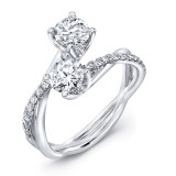 Uneek Two-Stone Diamond Ring with Infinity-Style Crisscross Shank - SM817RD2-5.0RD photo